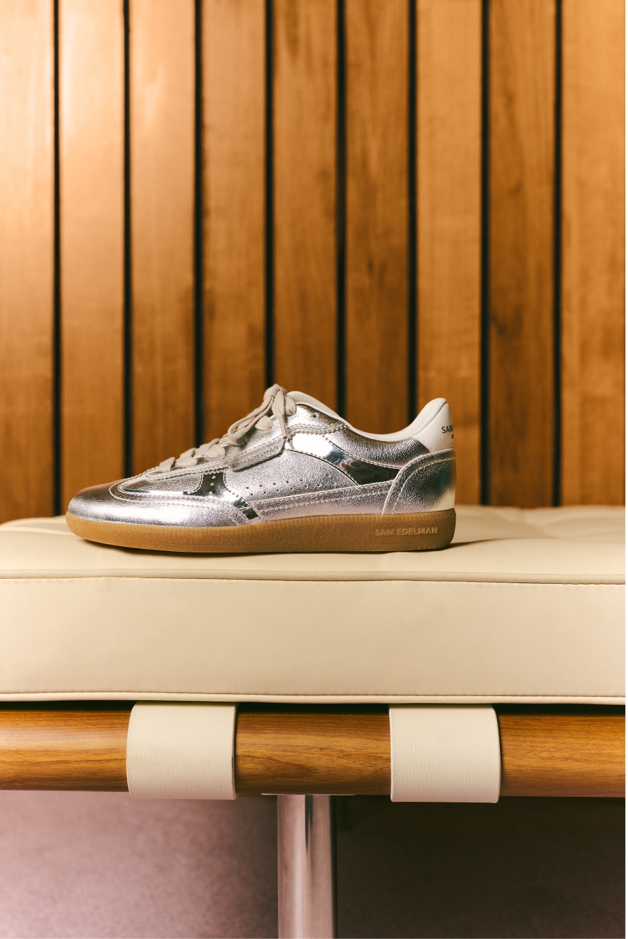 shine bright in silver sneakers