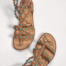 Eavan Studded Gladiator Sandal in Spice Clay/Turquoise