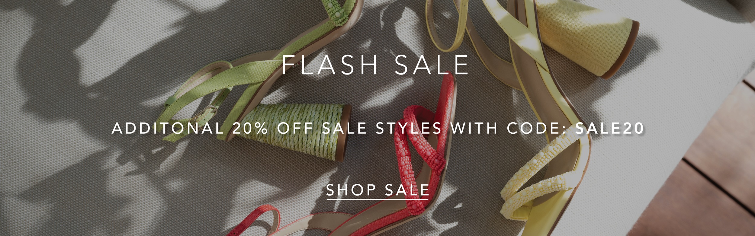 Additional 20 percent off sale styles with code sale20