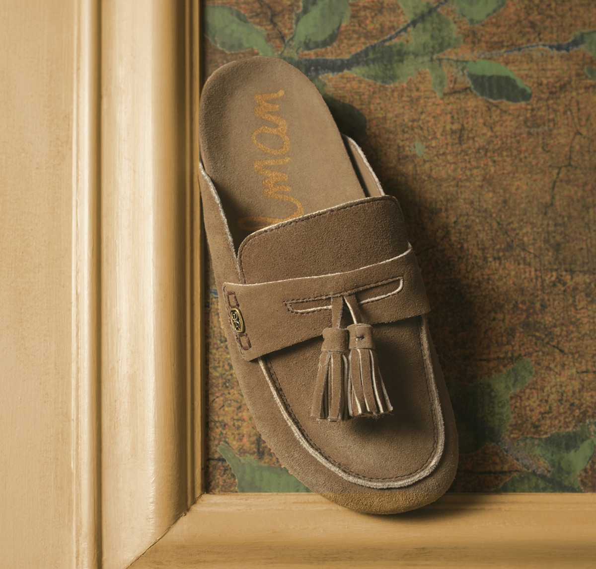 astrid mule in terra toffee suede