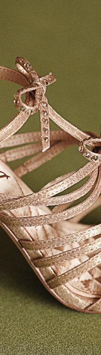 iman strappy heeled sandal in gold