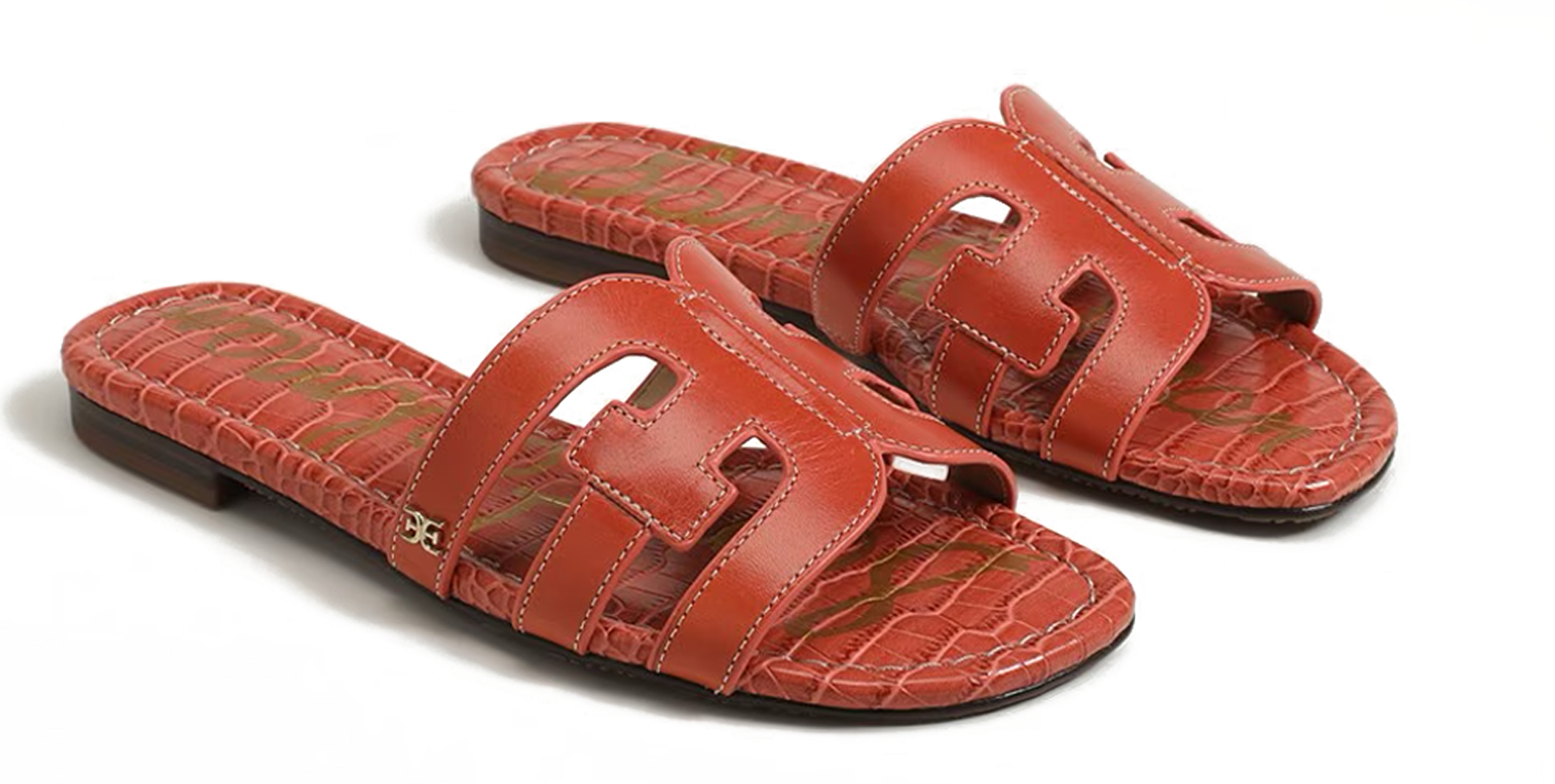 bay slide sandal in orange sunrise
