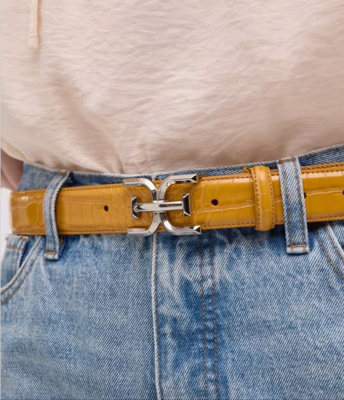 belts featuring a camel colored belt