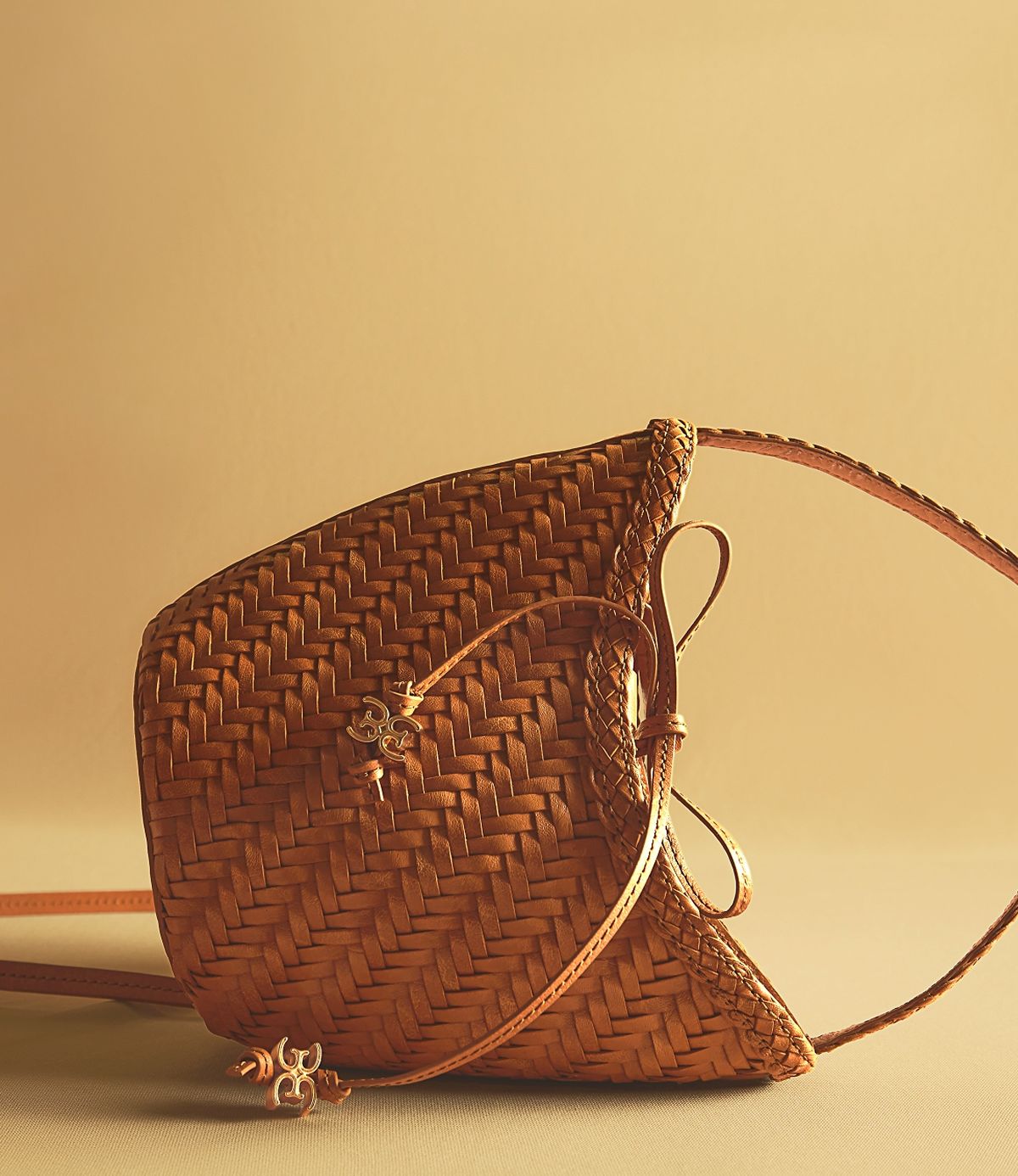 Sam Edelman Marcie Crossbody Bag in woven saddle brown leather