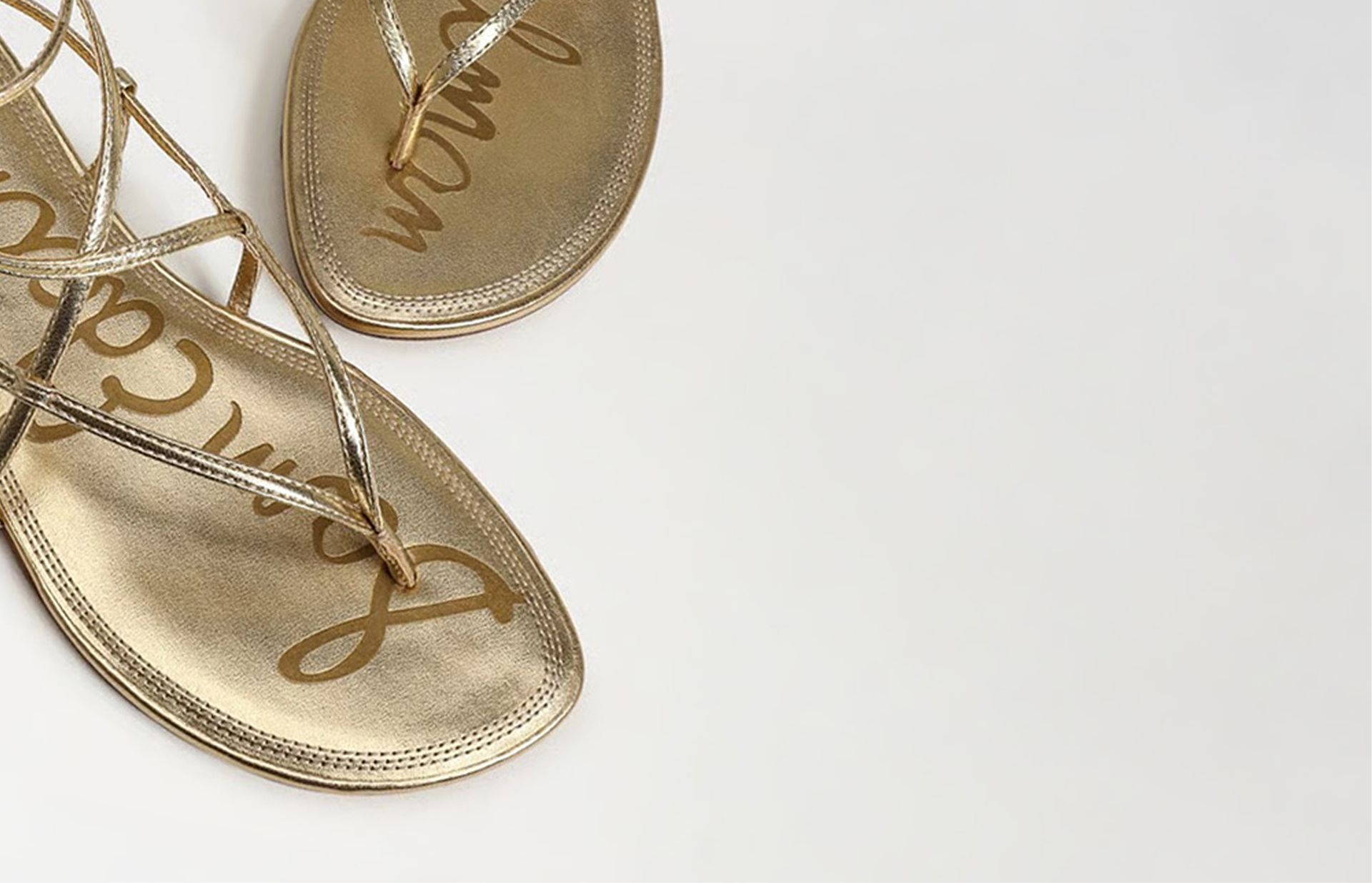 clara strappy sandal in Amber Gold Leather