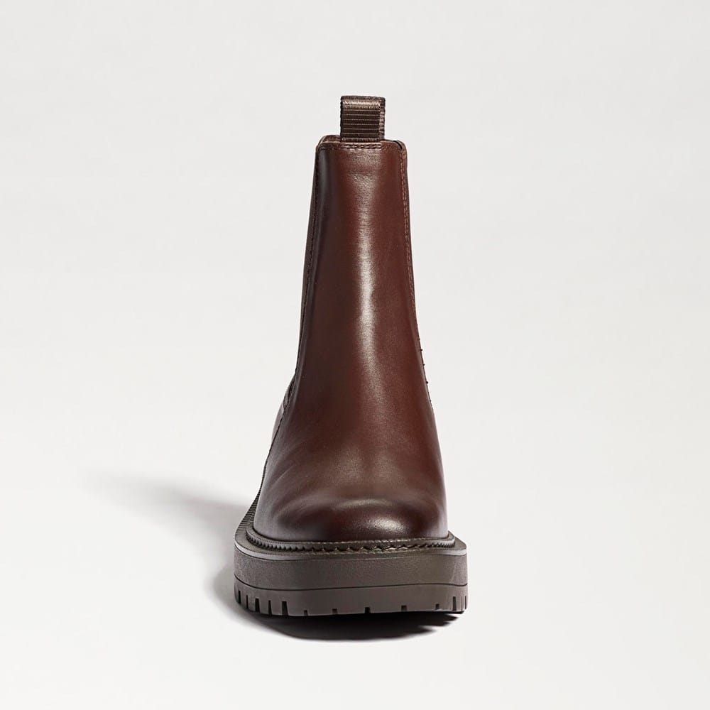 ladies brown dress boots Sam Edelman Laguna Chelsea Boot Chocolate Suede 6.0 A tobacco suede upper