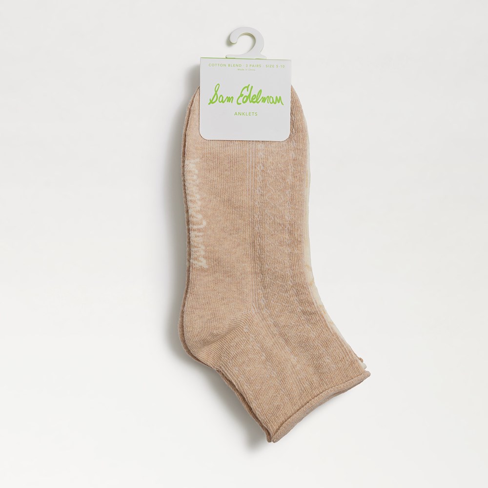 Sam Edelman 3 Pack Cotton Blend Pointelle Ankle Socks
