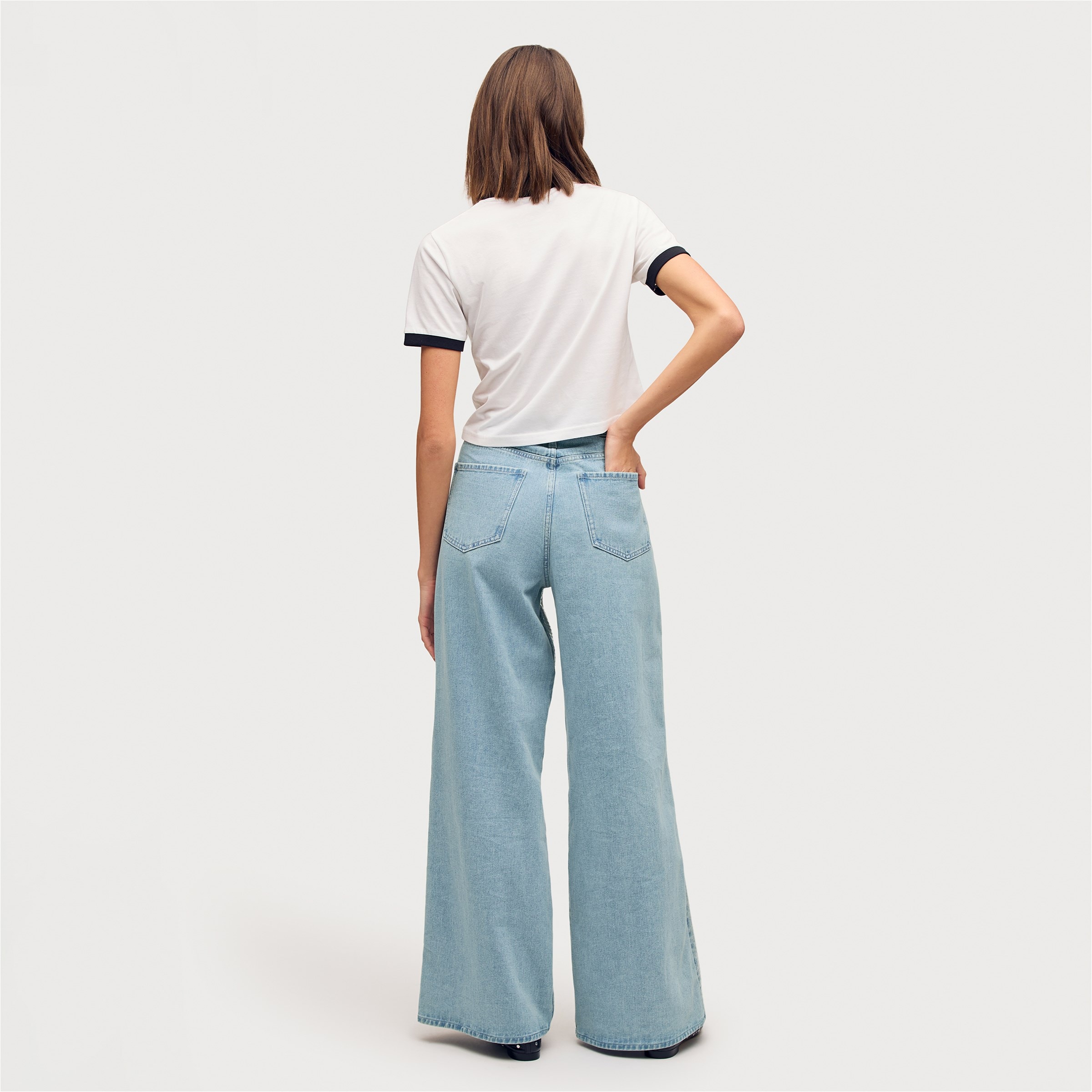 Sam Edelman High Rise Bianka Wide Leg Jean Women s Bottoms