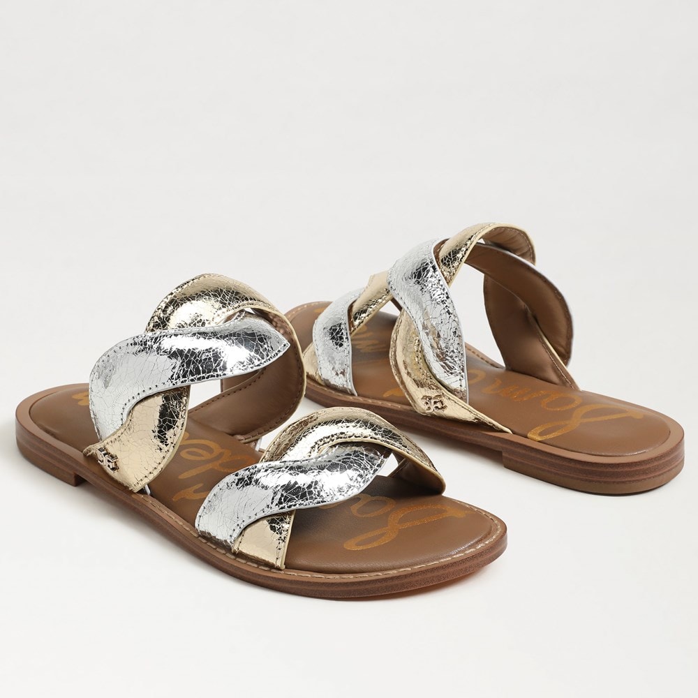 (取寄) サムエデルマン レディース ヘレン Sam Edelman women Hellen Gold/Silver Sam Edelman Hellen Braided Slide Sandal | Women's Sandals
