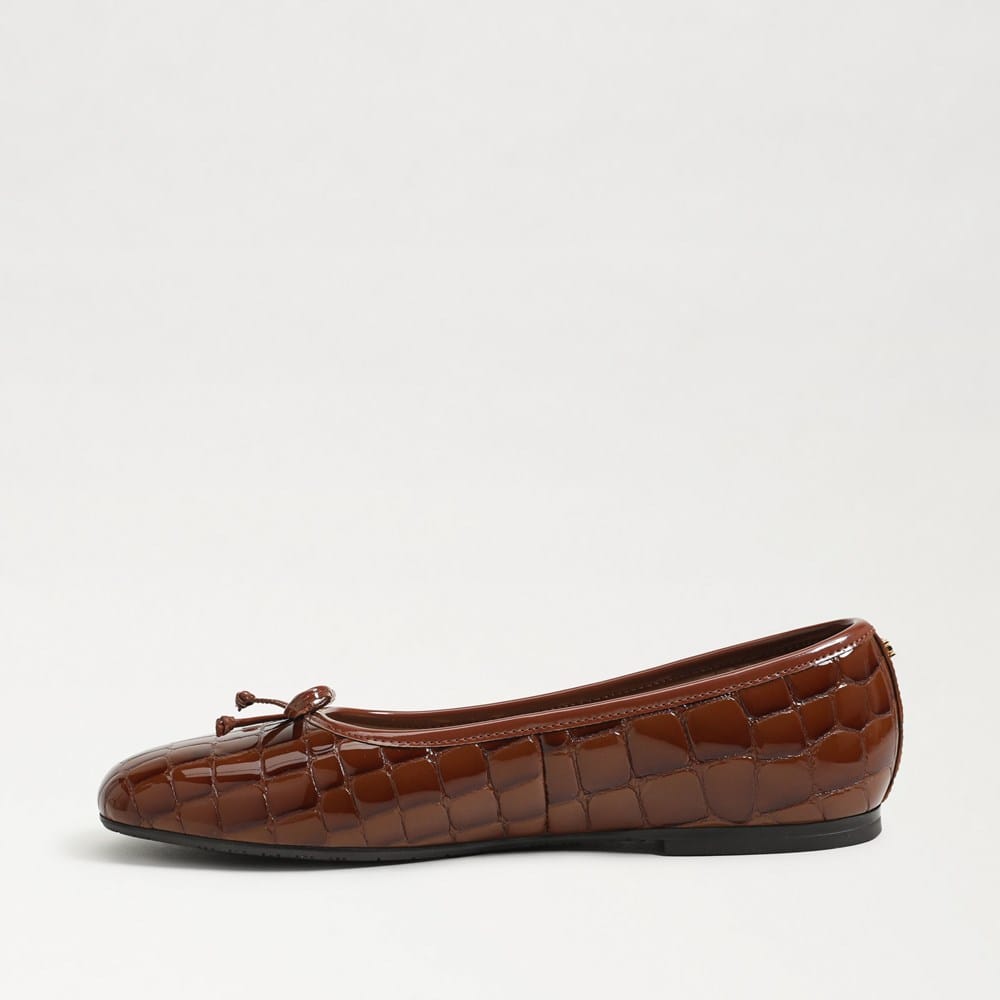 Sam Edelman Alie Ballet Flat Caramel Croco Leather 8.5