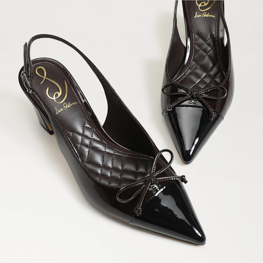 (取寄) サムエデルマン レディース  Sam Edelman women Sam Edelman Willette Rich Chocolate/Black Willette Slingback Block Heel | Sam Edelman | ReLove