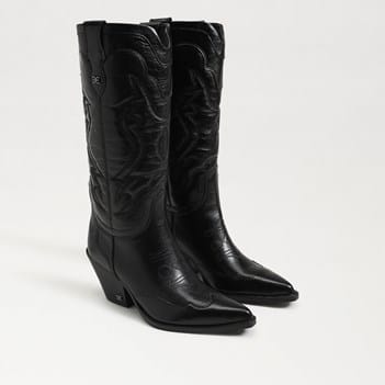Sam Edelman James Stivali Da Cowboy Donna - Alti, Tacco Cubano 7 Cm, Dettagli Western