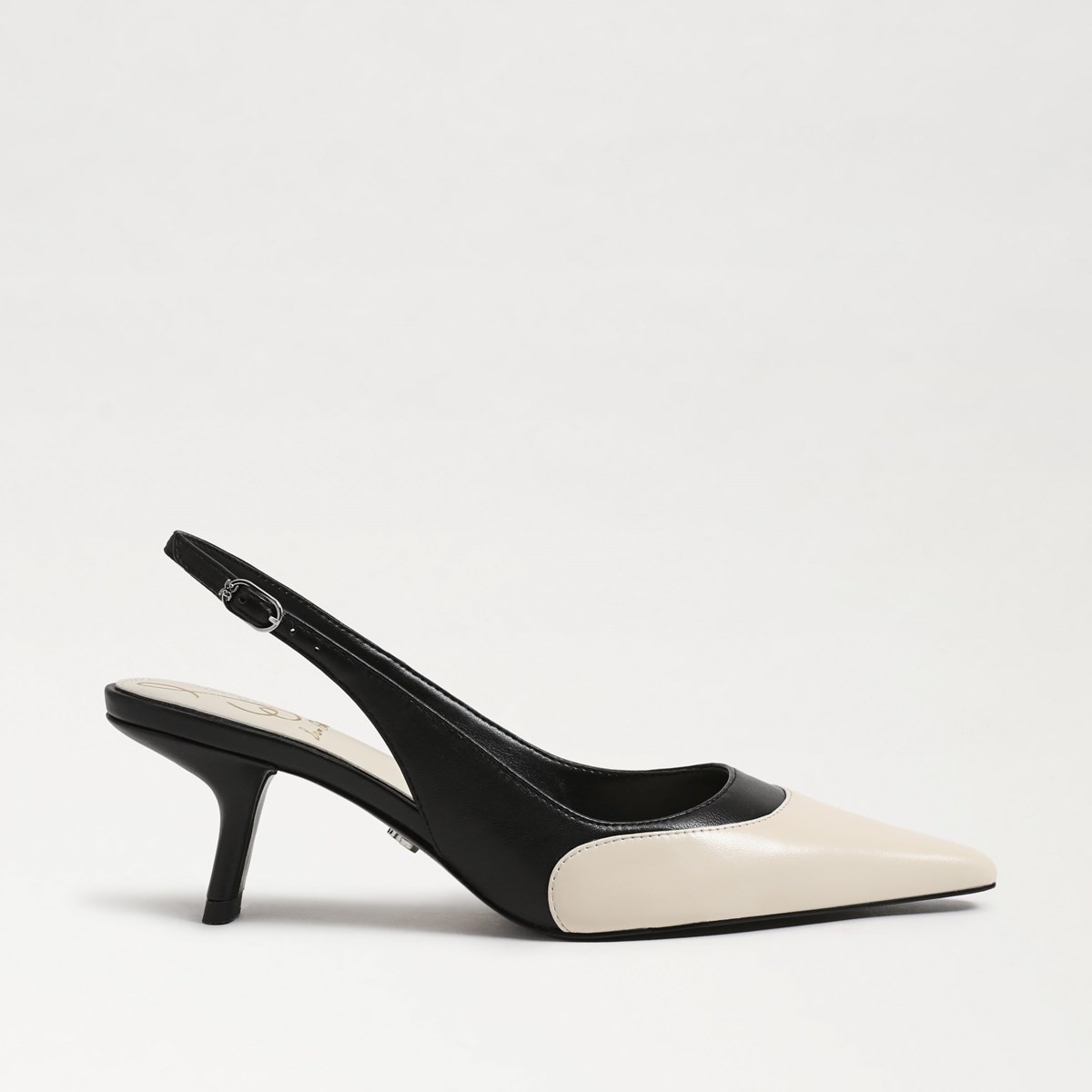 Black and white kitten heels hotsell