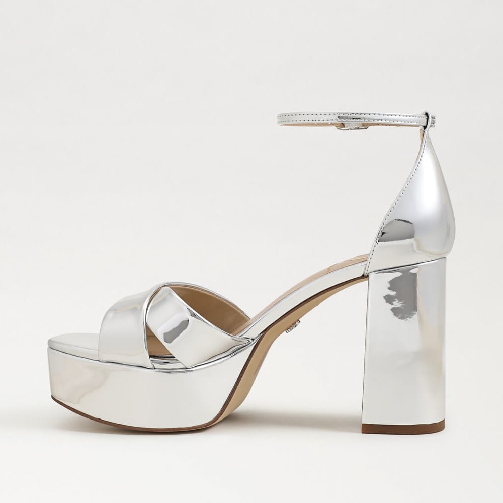 silver platform dress sandals Loretta Silver Snake Platform Sandal