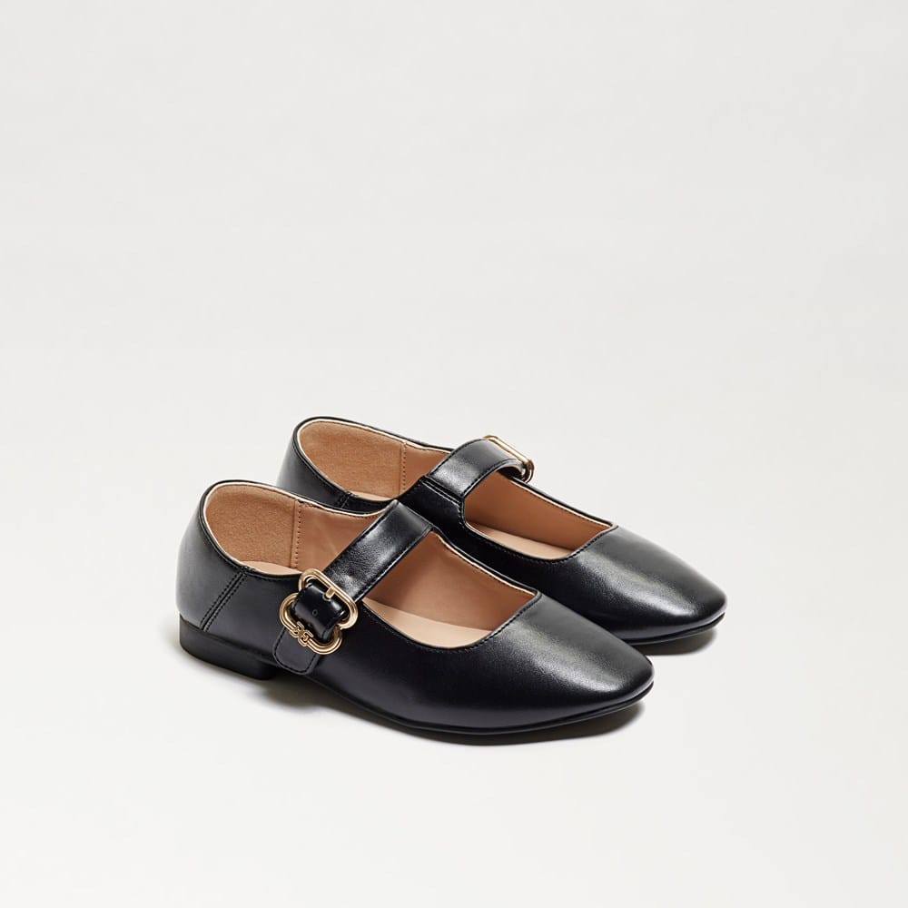 Maeve Michaela Kids Mary Jane Flat Black Leather