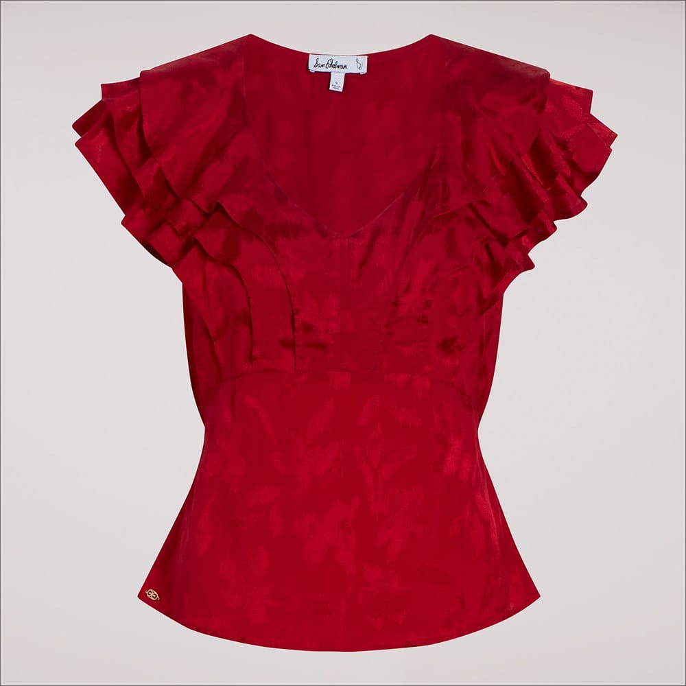 short sleeve blouse with ruffles