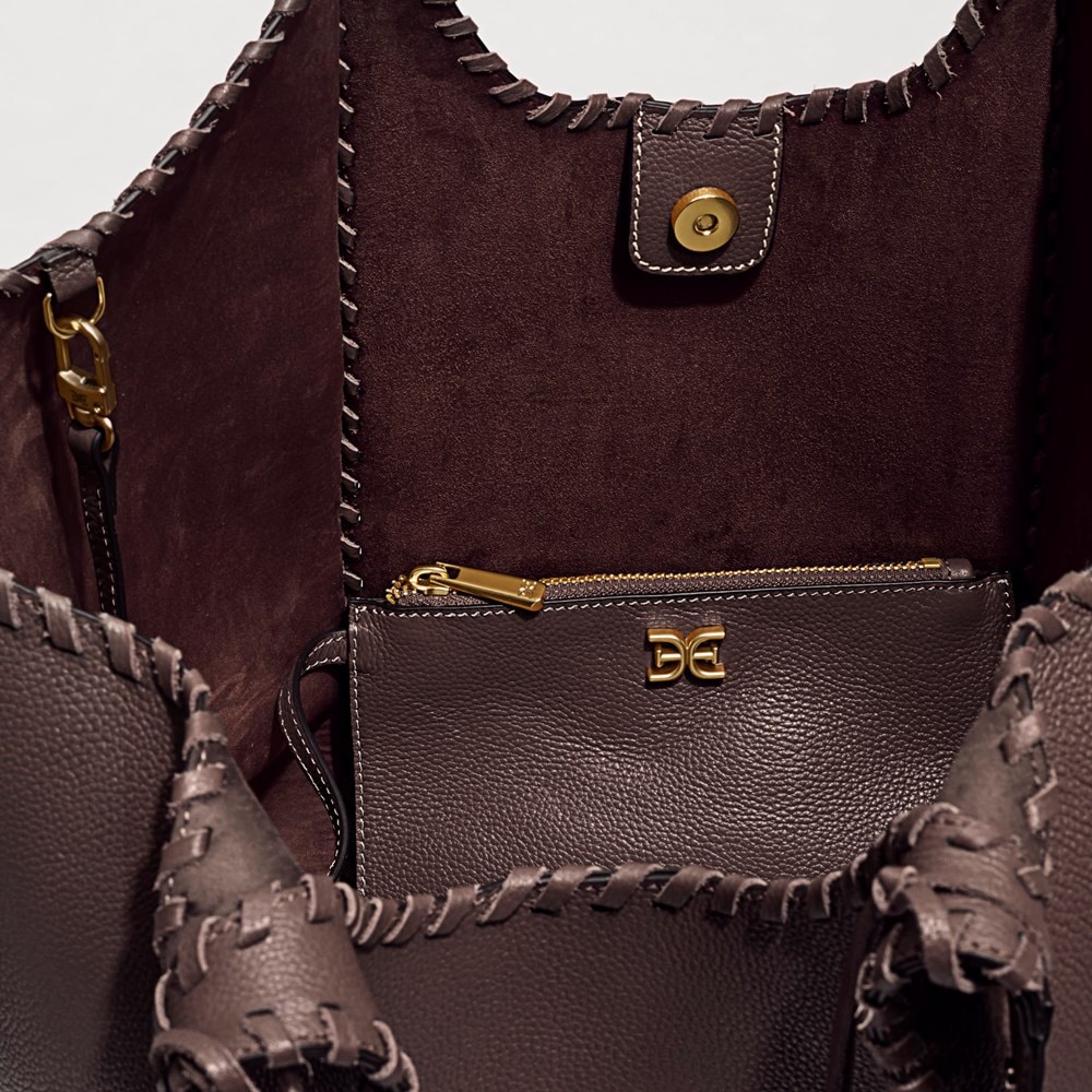 Sylvia Whipstitch Expandable Tote - Front