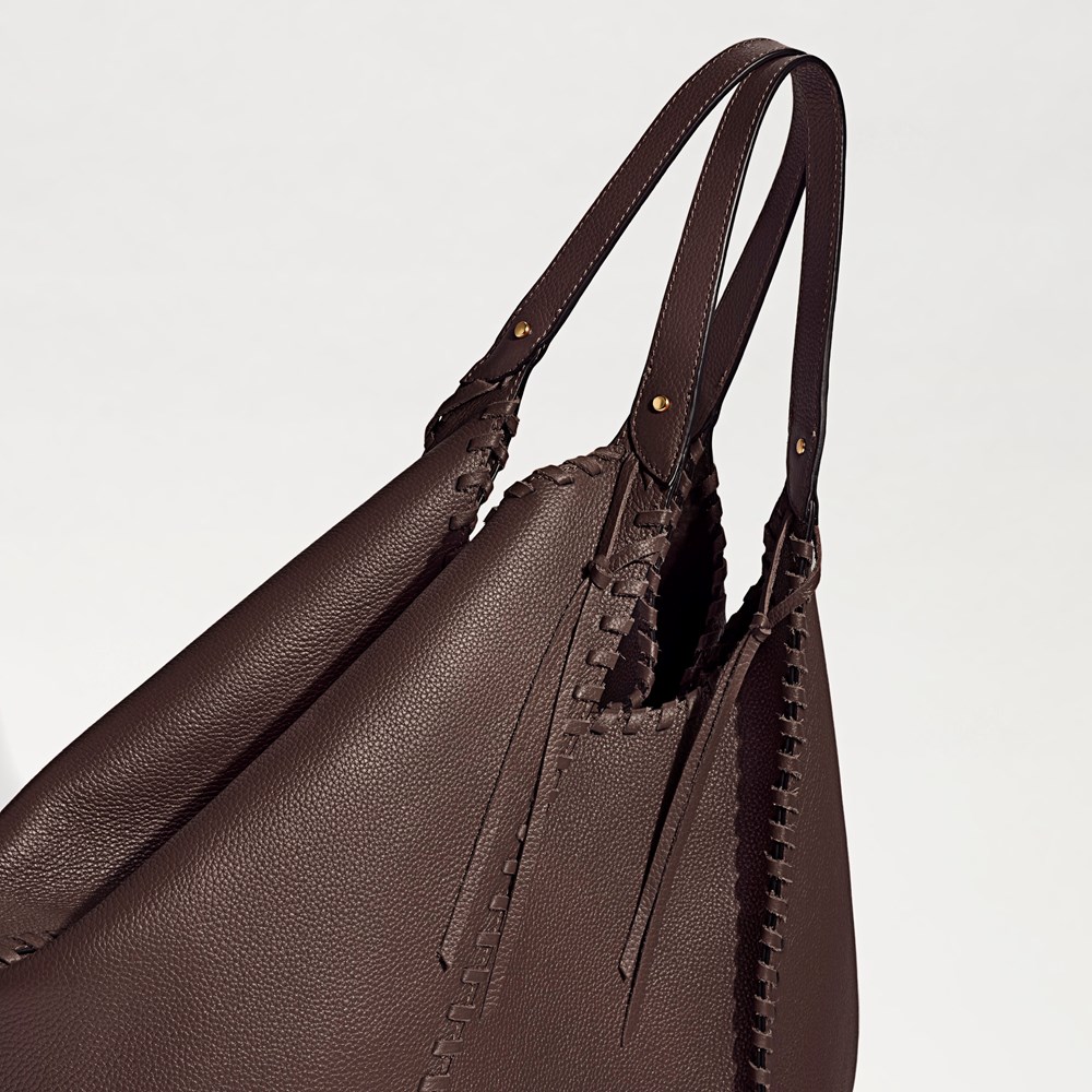 Sylvia Whipstitch Expandable Tote - Left