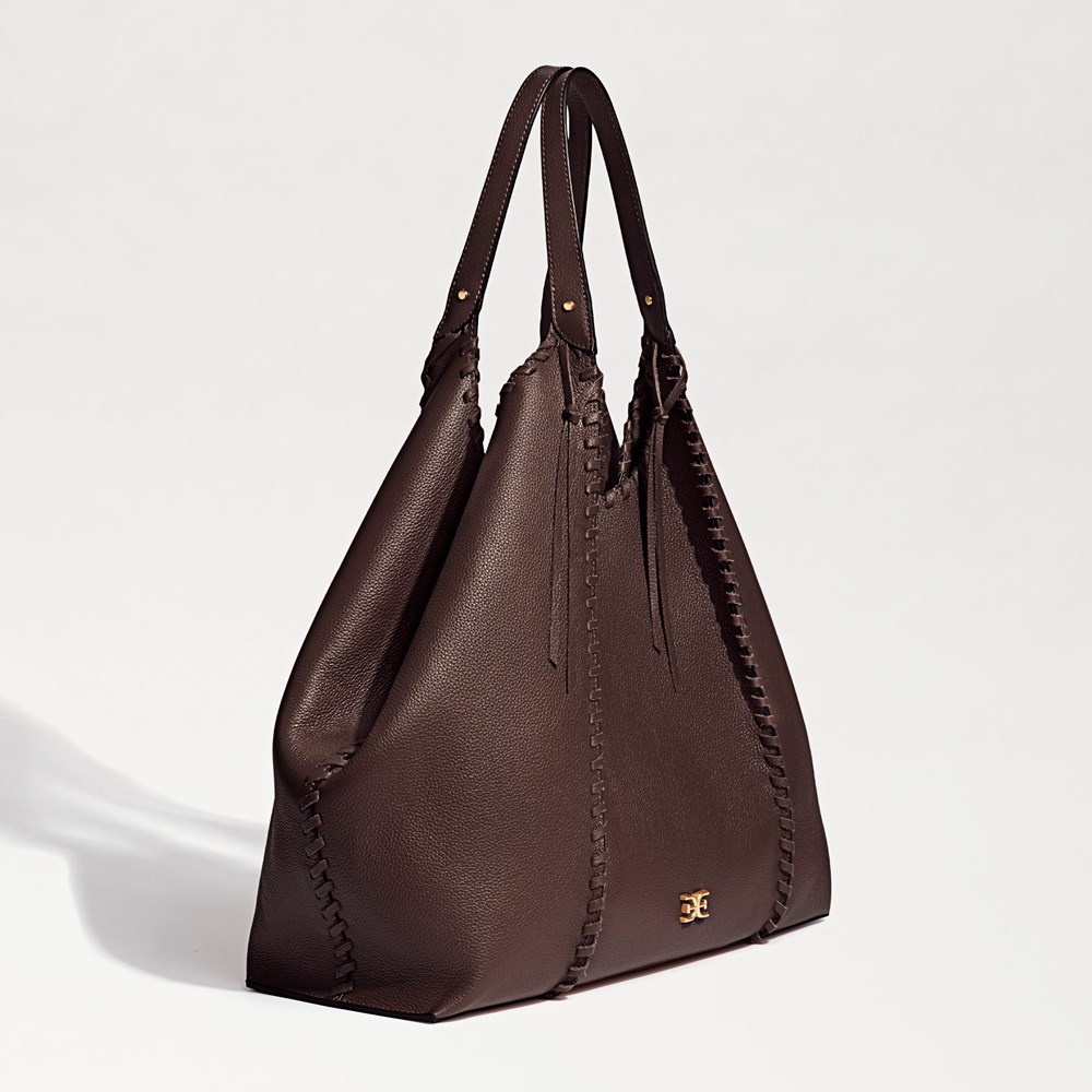 Sylvia Whipstitch Expandable Tote - Right