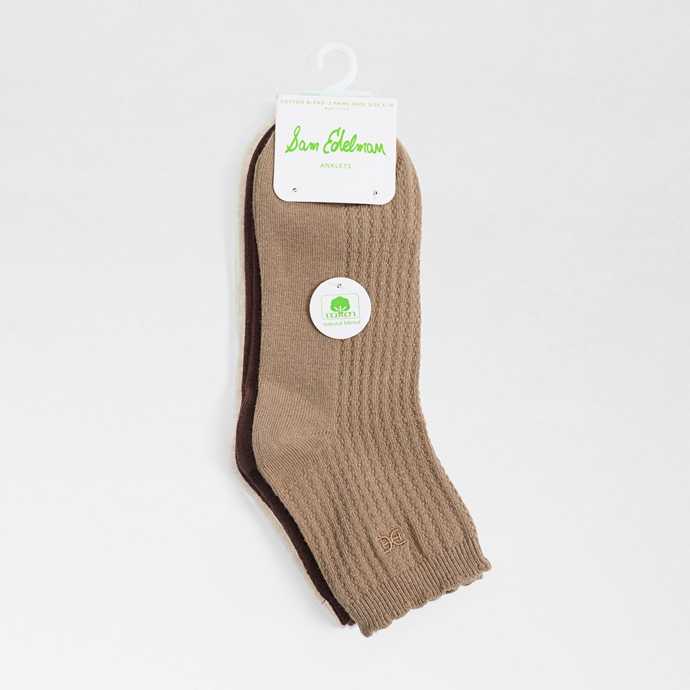 3 Pack Texture Cotton Anklet - Bottom