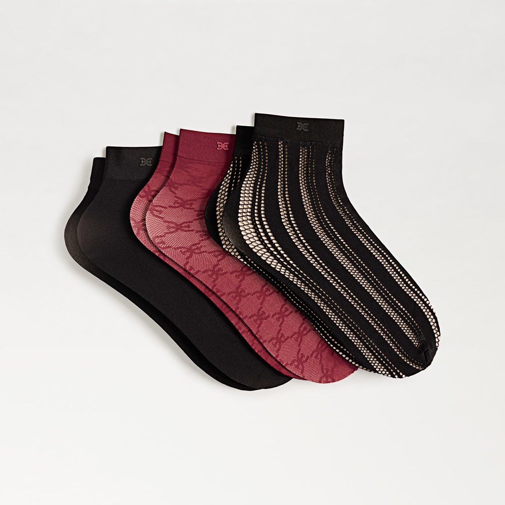 3 Pack Jacquard Anklet - Pair