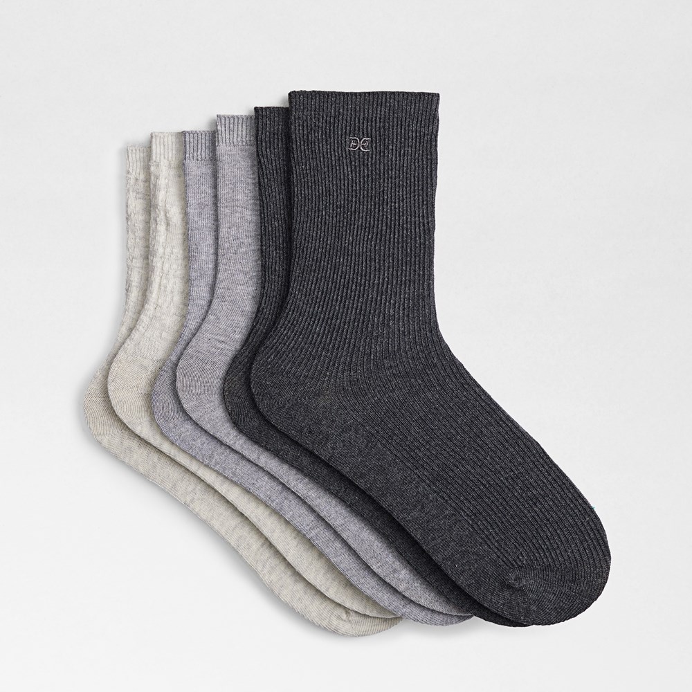 3 Pack Texture Cotton Crew - Pair