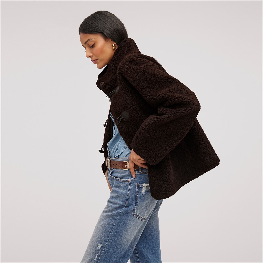 Sam Edelman Short Toggle Teddy Coat Women s Outerwear