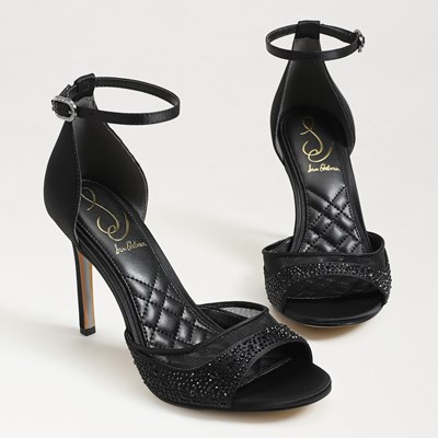 Black one strap heels online