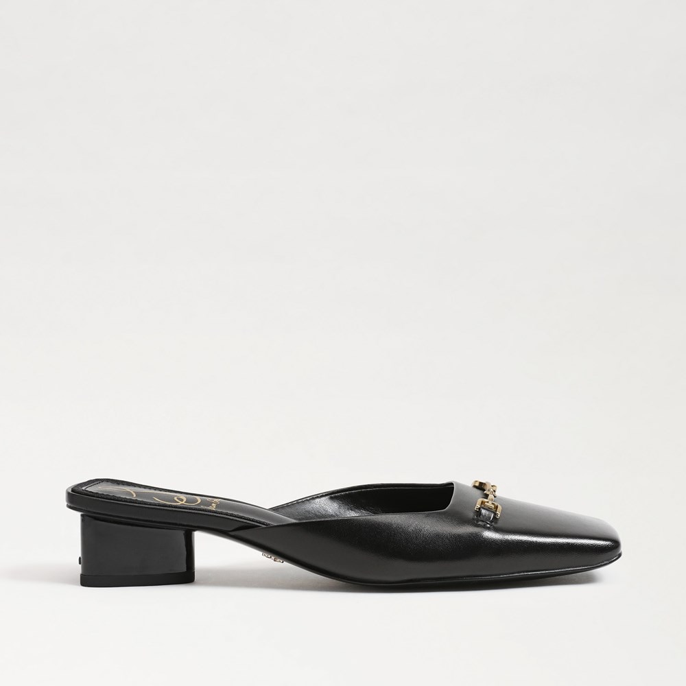Silver Metallic Square-Toe Blade-Heel Mules - CHARLES & KEITH US