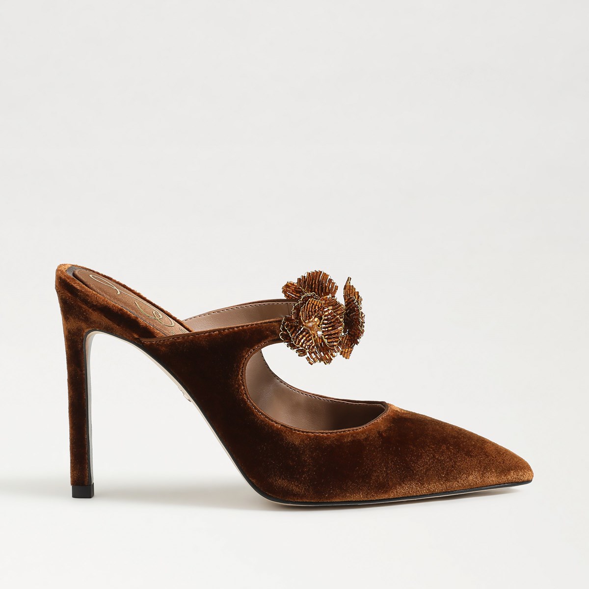 サンダル・ミュール PARTIMENTO WOMEN LEATHER SEQUIN MULES 4BUK467 Women Heeled Mules Rhinestone Strappy Pointed Toe Stiletto