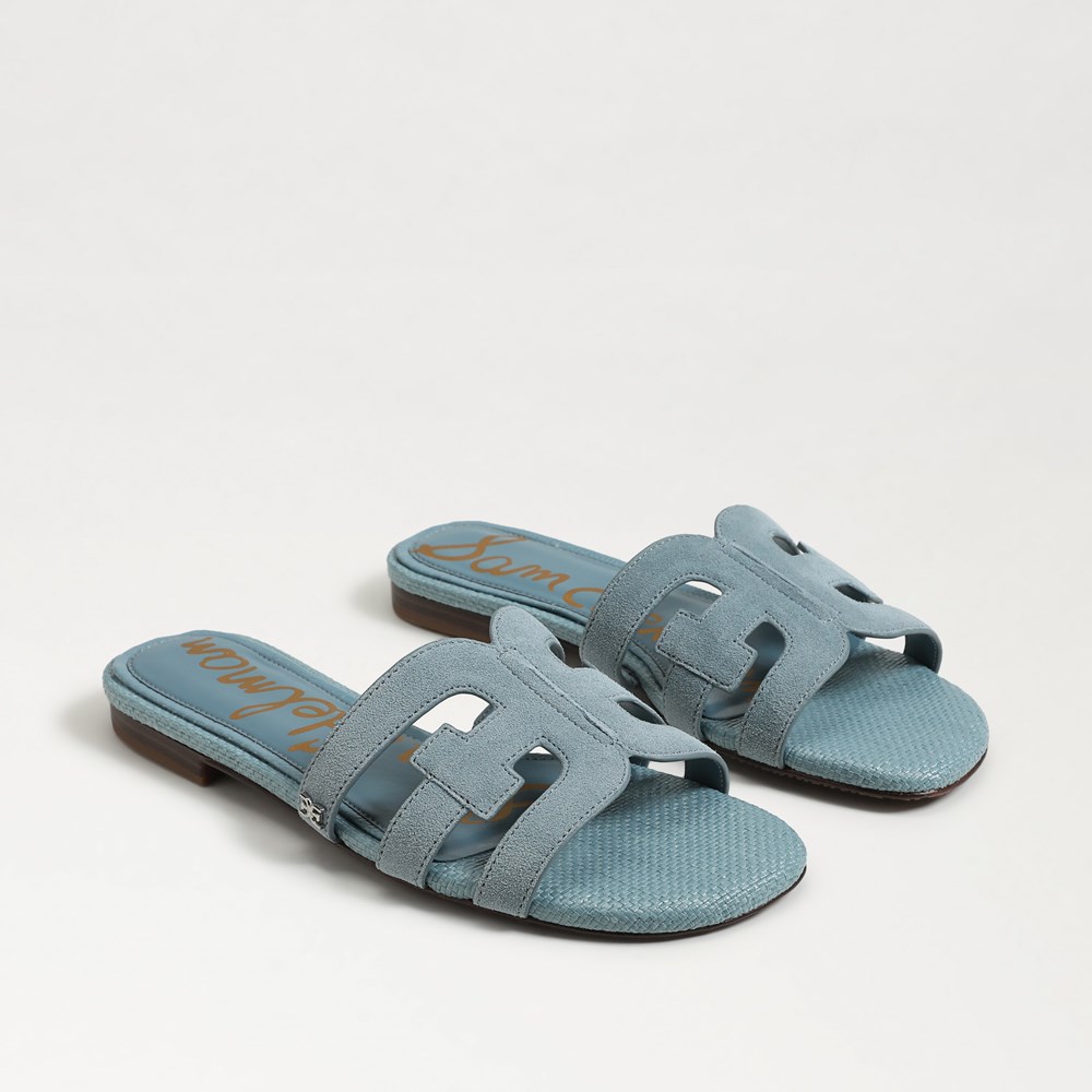 Samedelman 美しいEモチーフ Bay Slide サンダル Sam Edelman Bay Leather Double E Logo Slide Sandals | Dillard's