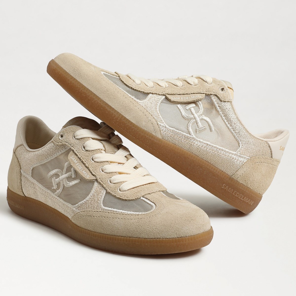 関税・送料無料 Ecru Sneakers With Contrasting Branded Heel Sam Edelman Kyla Sneaker | Women's Sneakers