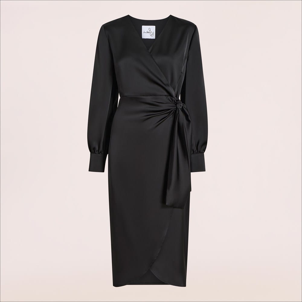 long sleeve black wrap dress The Mama Set Wrap Dress