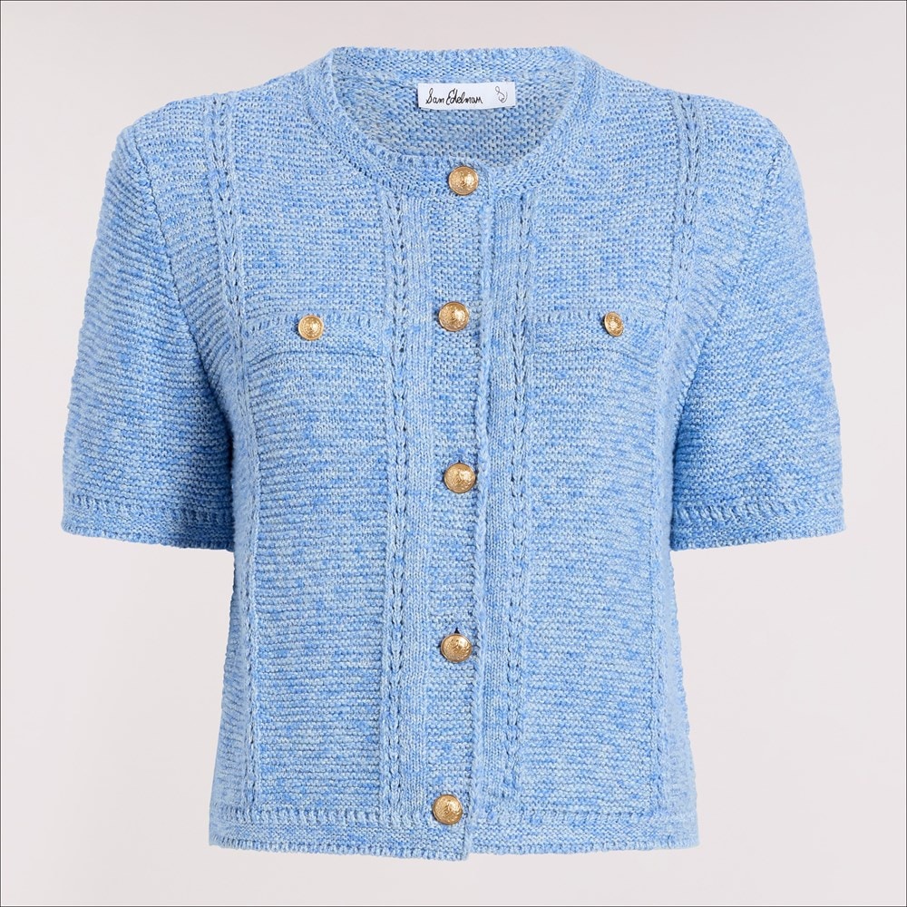 売れ筋商品|||ラルフローレン ニット&セーター レディース アウター COTTON SHORT SLEEVE CARDIGAN - Cardigan - summer blue Polo Ralph Lauren Women's Cable-Knit Cotton Short-Sleeve