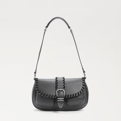 Sam Edelman Loraine Flap Shoulder Bag - Premium Leather With Magnetic Closure & Adjustable Strap