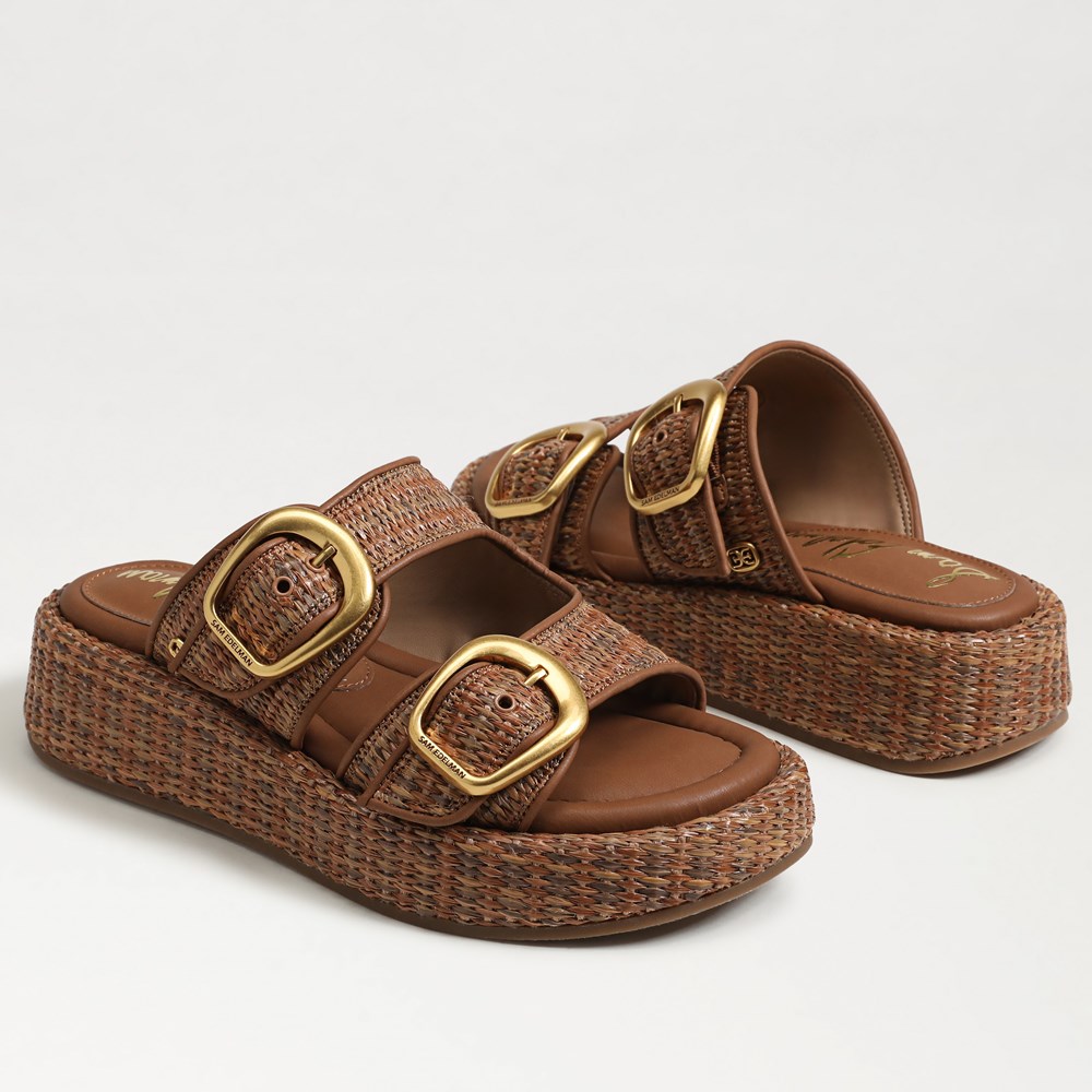 【Sam Edelman】★サンダル★ Women's Nerissa Sandals Sam Edelman Women's Nerissa Slide Sandal, Dark Natural, 5