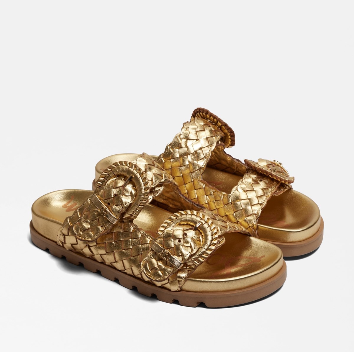 【関税&送料込】Represent Sandals Beige KENSINGTON FLAT SANDAL Houndstooth Slide On Sandals by KURT