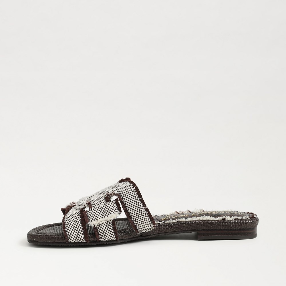 NY発!! セレブ愛用 ☆Sam Edelman☆ BAY 14 STUDDED SLIDE Sam Edelman Bay Stone Embellished Raffia Double E Logo