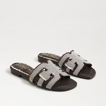 Samedelman 美しいEモチーフ Bay Slide サンダル Sam Edelman Bay Leather Double E Logo Slide Sandals | Dillard's