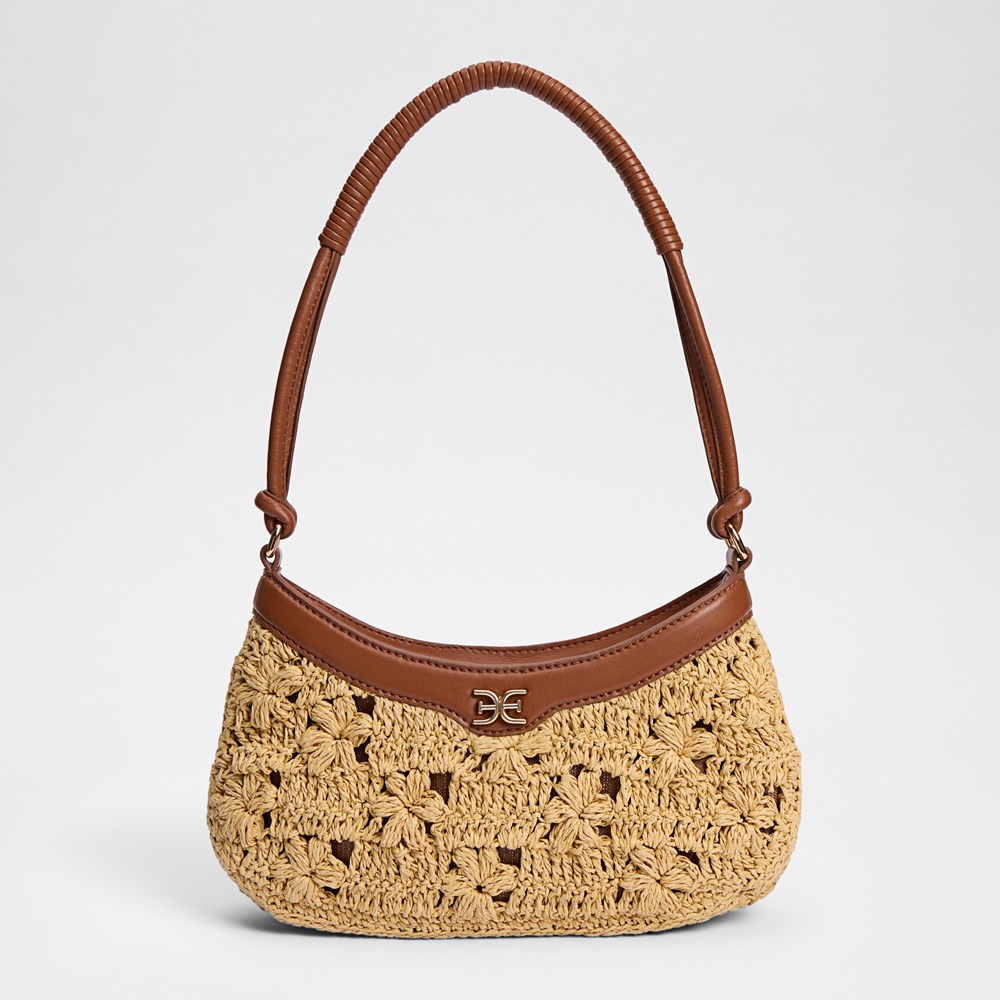 Layla Floral Raffia Shoulder Bag - Pair