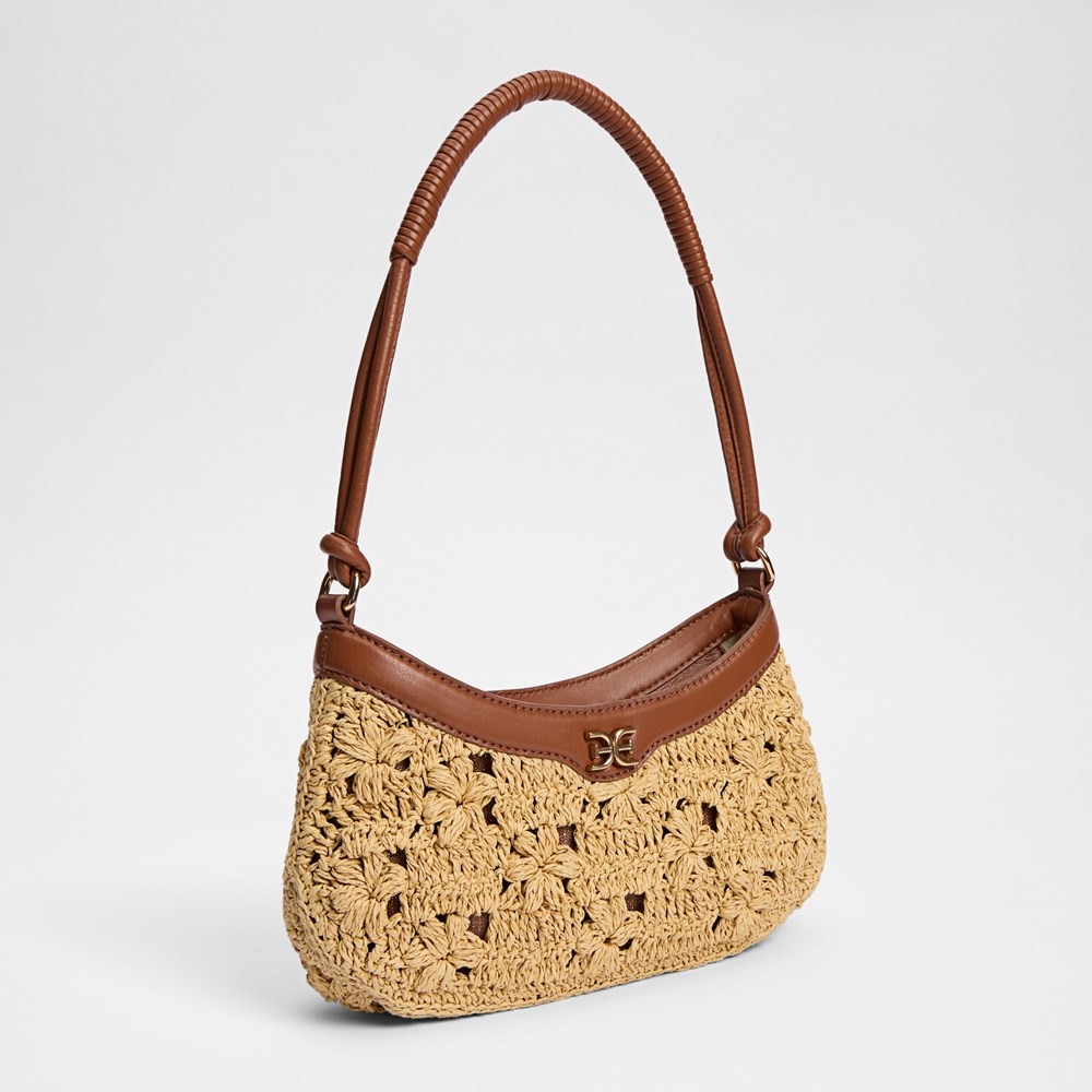 Layla Floral Raffia Shoulder Bag - Right