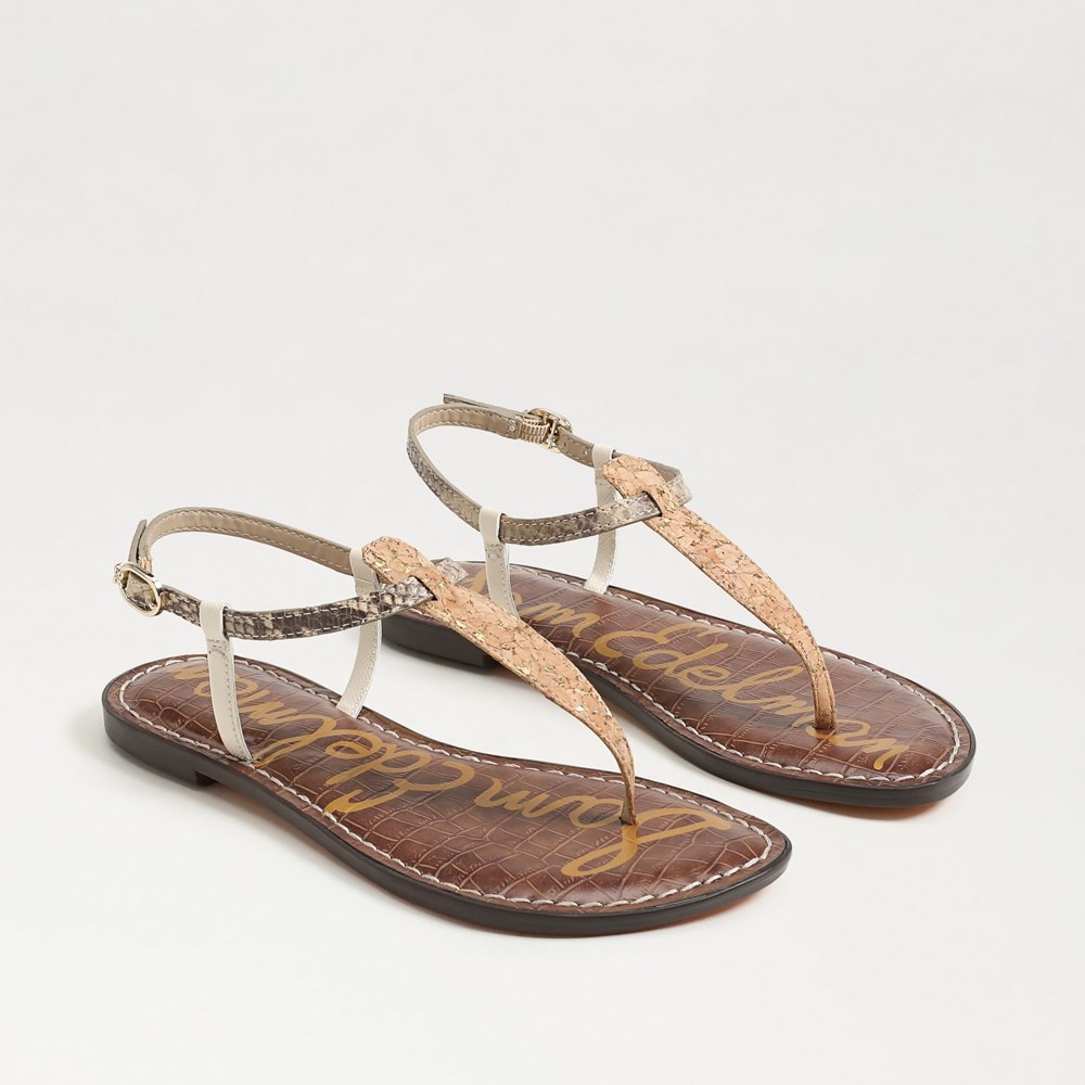 Gigi Thong Sandal Natural Multi Python