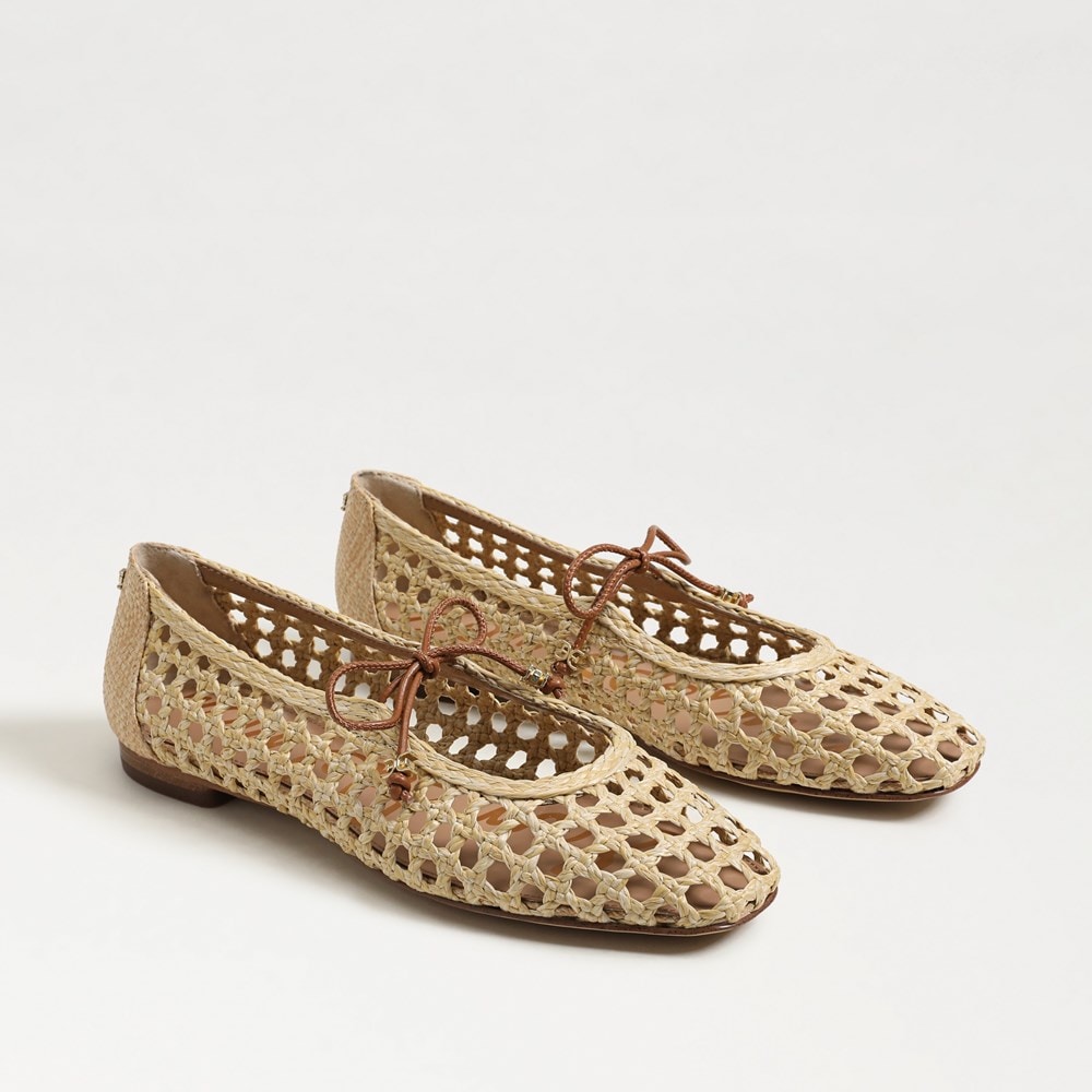 Marcie Ballet Flat Bleached Beechwood/Saddle