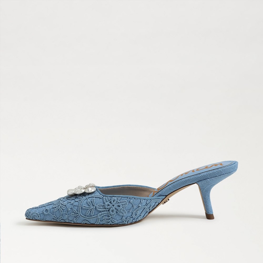 Brit Orchid Kitten Heel Mule - Left