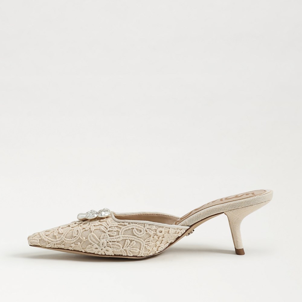 Brit Orchid Kitten Heel Mule - Left