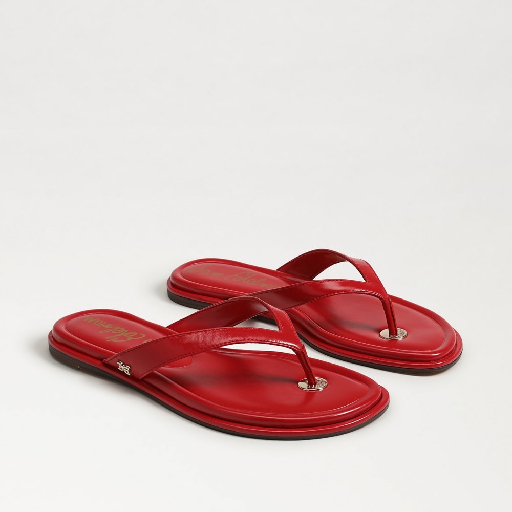(取寄) サムエデルマン レディース レミ Sam Edelman women Remi Bright Summer Red Sam Edelman Remi Leather Flip Flop | Women's Sandals