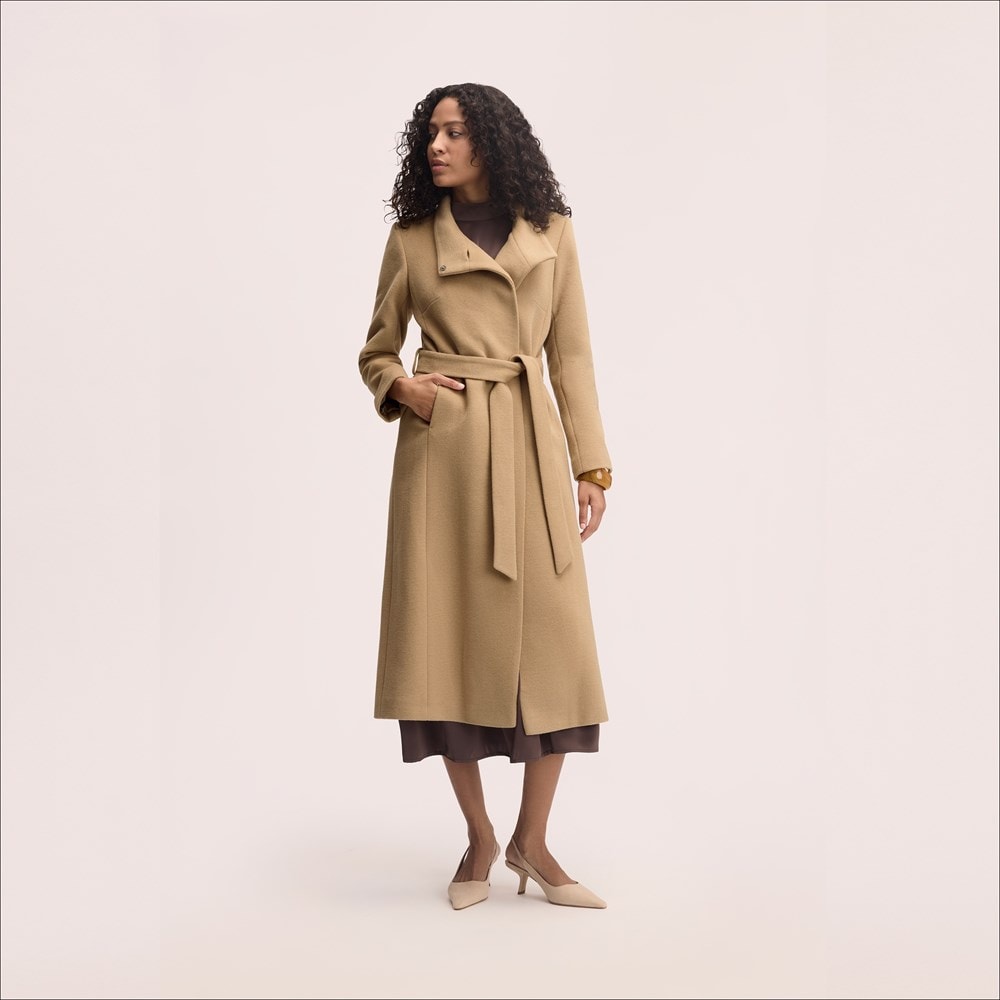 Sam Edelman Stand Collar Wrap Coat | Women's Outerwear