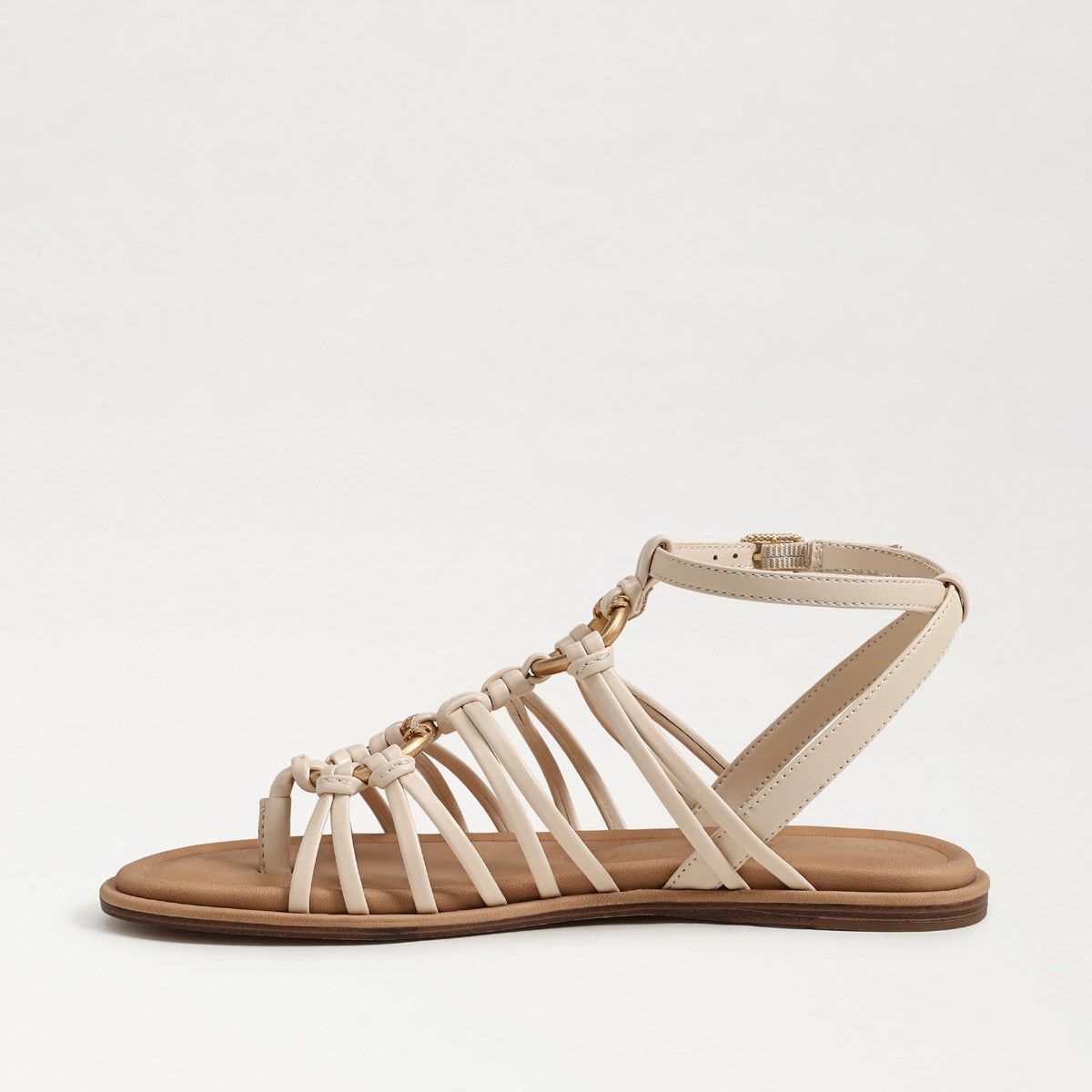 Sam Edelman Tenly Sandalo Piatto Donna – Sabbia, Taglia 39.5, Con Cinturino E Anello Dito, Fibbia
