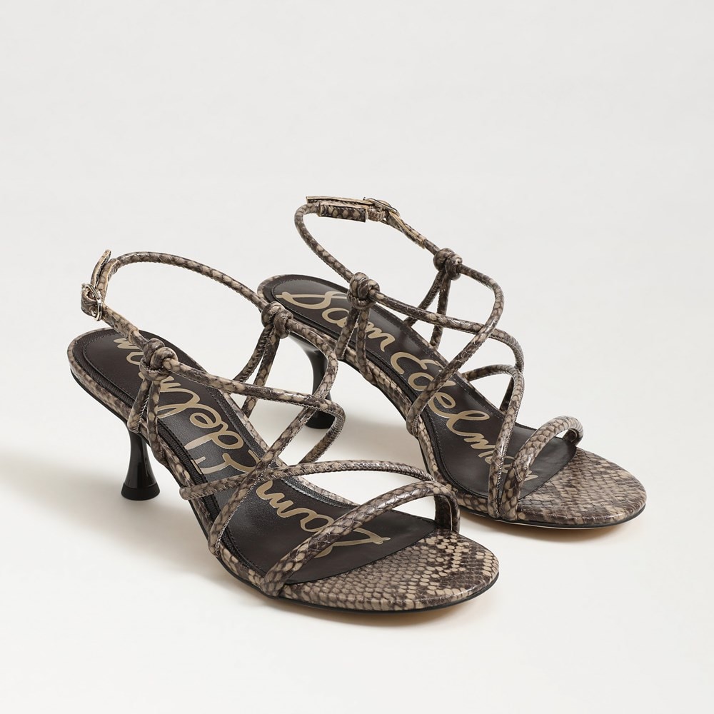 Riana Strappy Heel Sandal Tan Snake