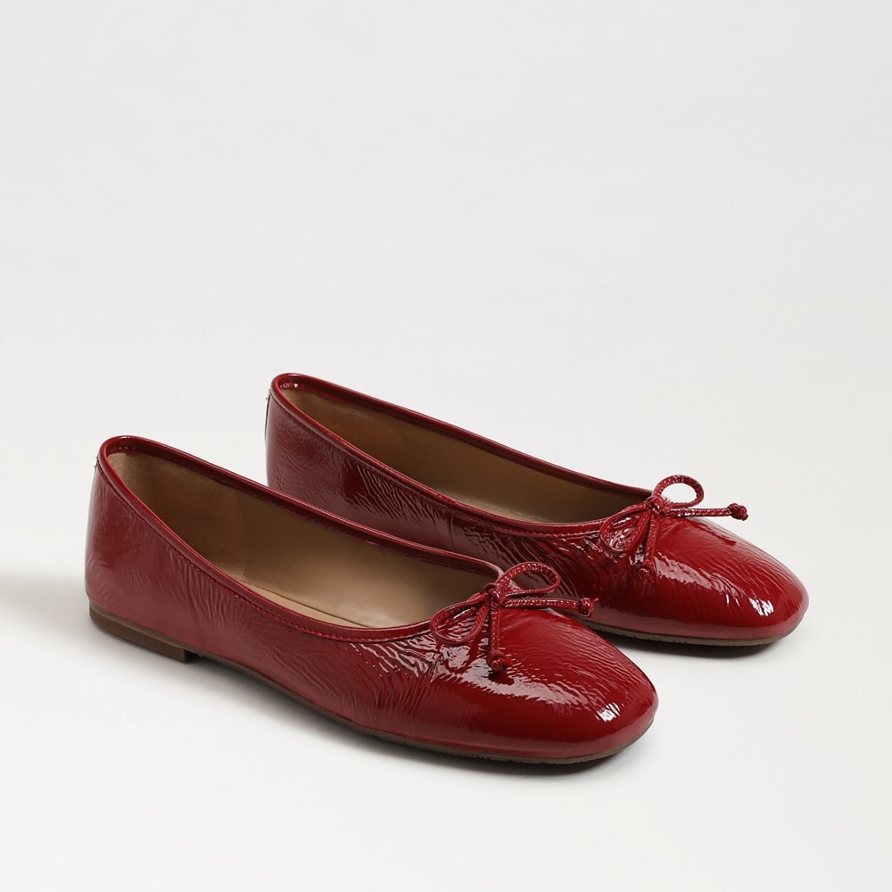 A pair of red ballet flats